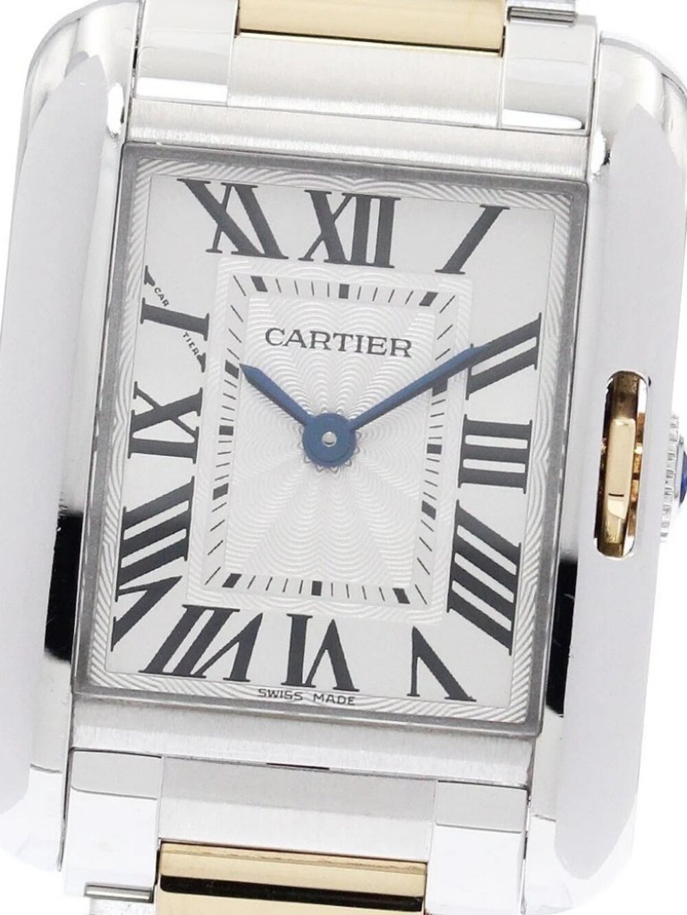 CARTIER Tank Anglaze SM W5310046 Silver Dial Quartz Ladies Watch_943413